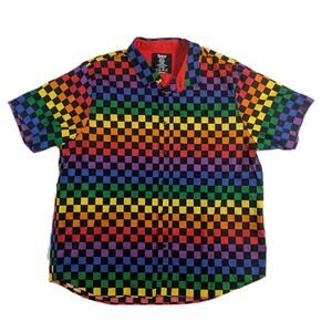 Vintage 90's NWT Spencer's Checkered Short Sleeve Shirt Men's XL Single Stitch